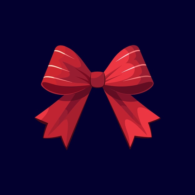 Premium Vector  Dark red ribbon bow