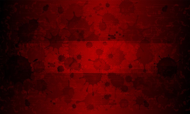 Vector dark red rippled background with and silhouette of a set of blurred spots blot