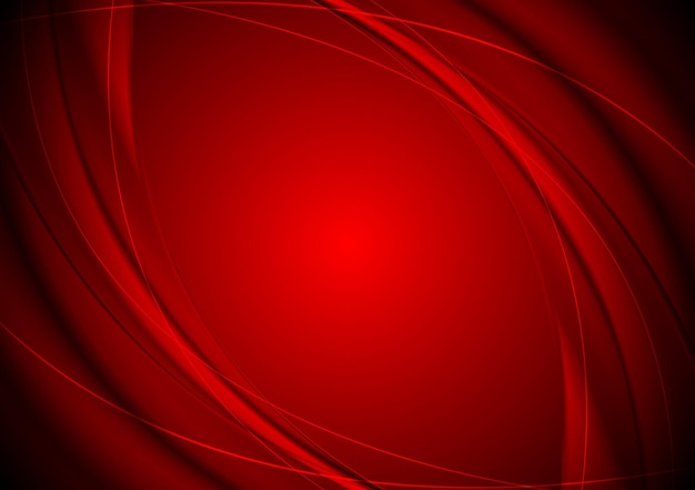 Vector dark red smooth wavy background. vector design