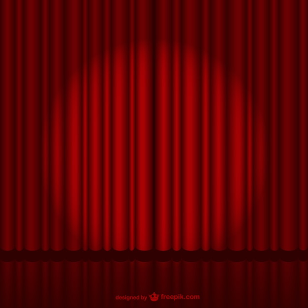 Dark red stage curtain