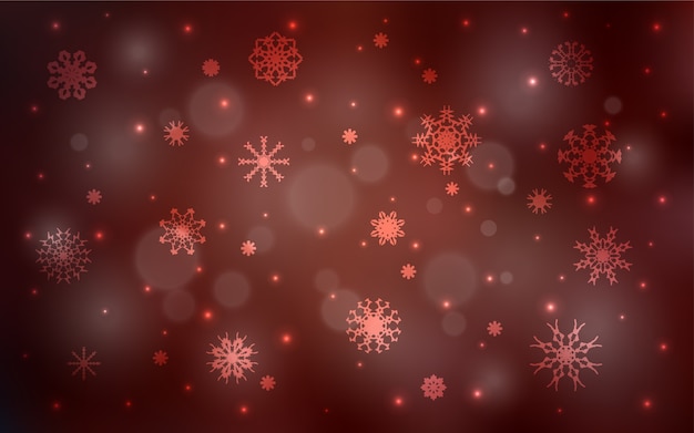 Dark Red vector cover with beautiful snowflakes
