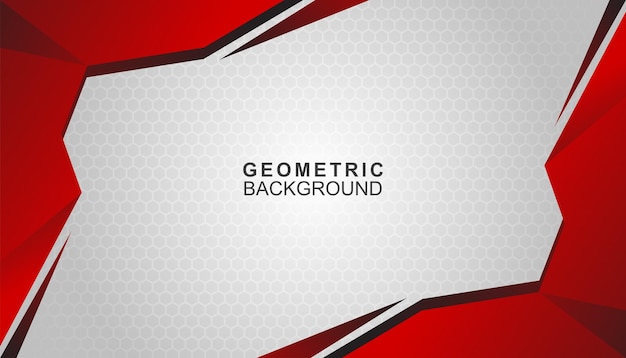 Rosso scuro e bianco colori futuristico stile geometrico sfondo banner design di sfondo