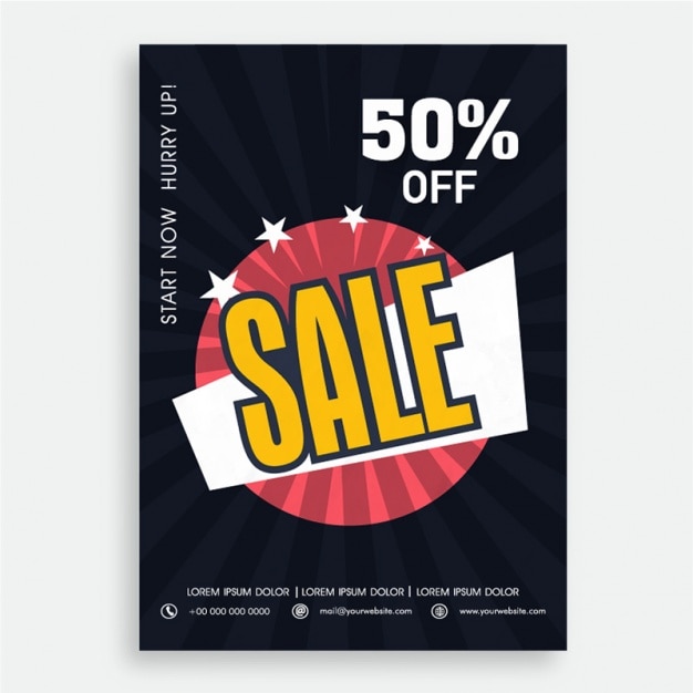 Vector dark sale brochure template