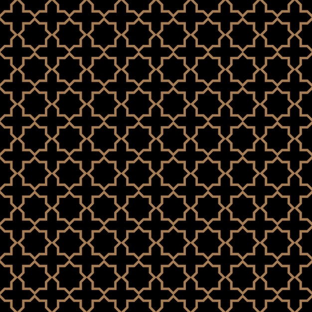 Vector dark seamless pattern in arabian style with stars