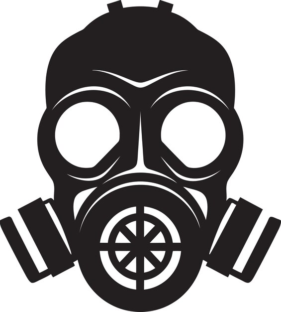 Vector dark shield gas mask vector logo midnight guardian black gas mask icon emblem