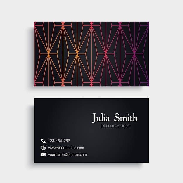 Dark shiny geometric business card