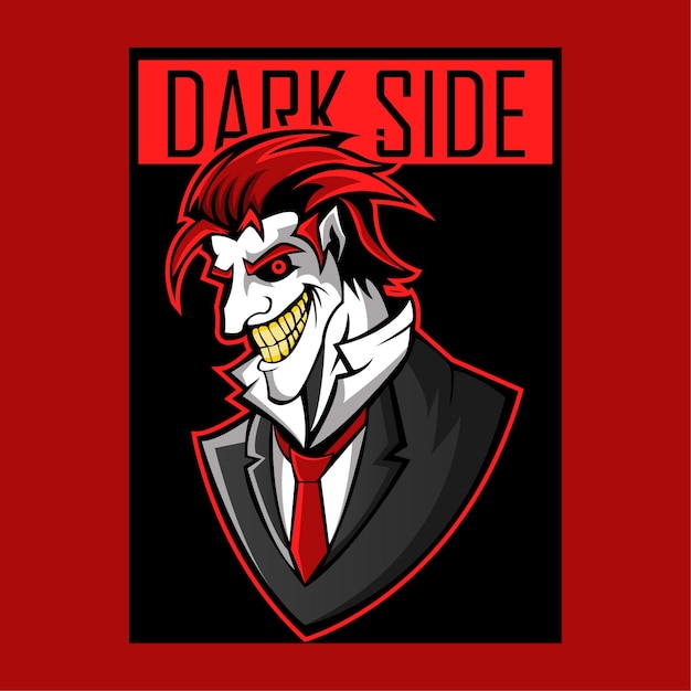 Dark side men esport mascotte logo ontwerp