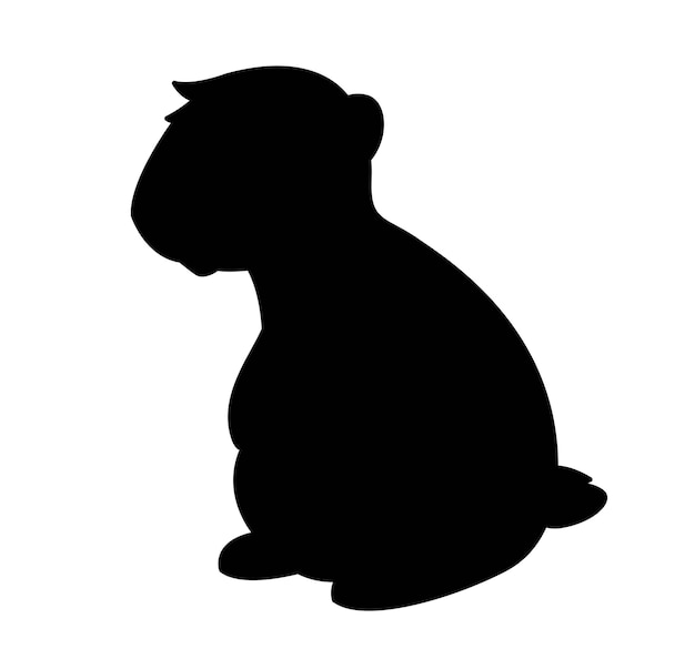 Vector dark silhouette of ferret