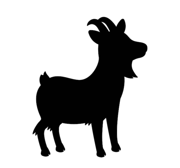 Dark silhouette of goat