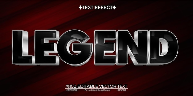 Dark and Silver Legend Editable Vector Text Effect