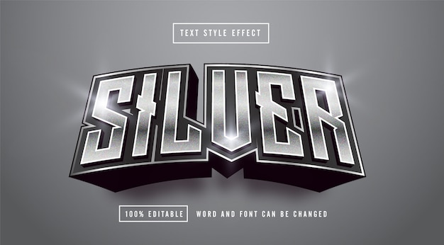 Dark Silver text style effect editable 