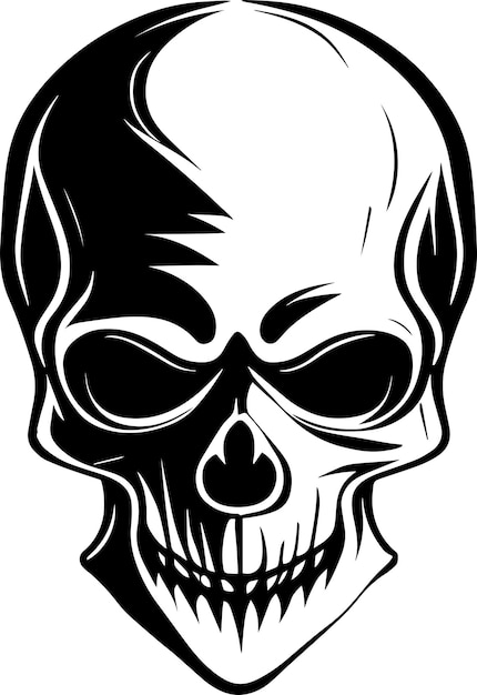 Темный Череп Значок Монохромный Логотип