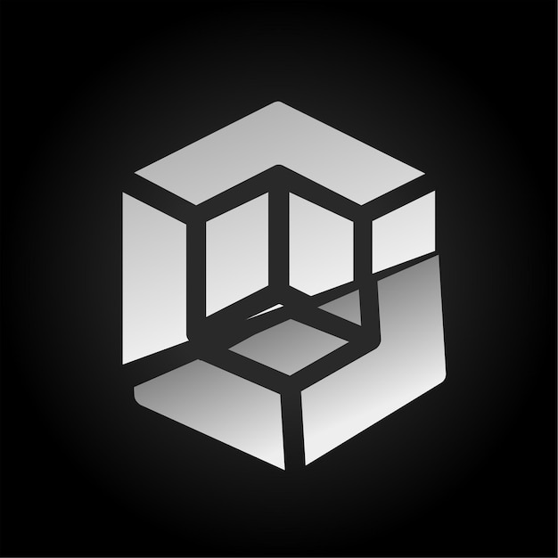 Dark Sliced Effect Blockchain Icon met moderne visuele achtergrond