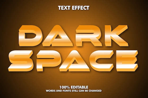 Dark space Modern bold 3d typography cartoon editable text effect