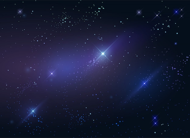 Vector dark starry sky space background