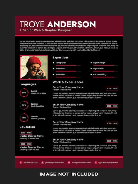 Dark Style Resume CV 03