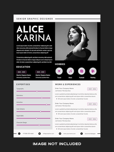 Vector dark style resume cv 03