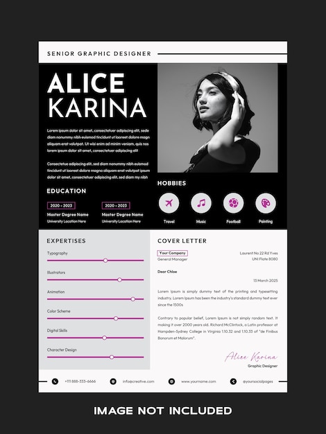 Vector dark style resume