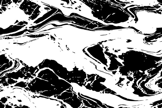 Векторное наложение темной текстуры, шероховатая иллюстрация черно-белой текстуры