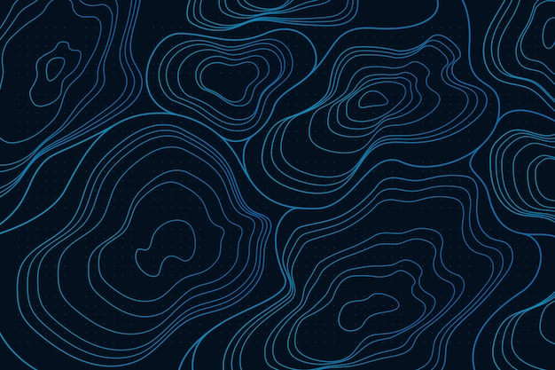 Vector dark topographic map background