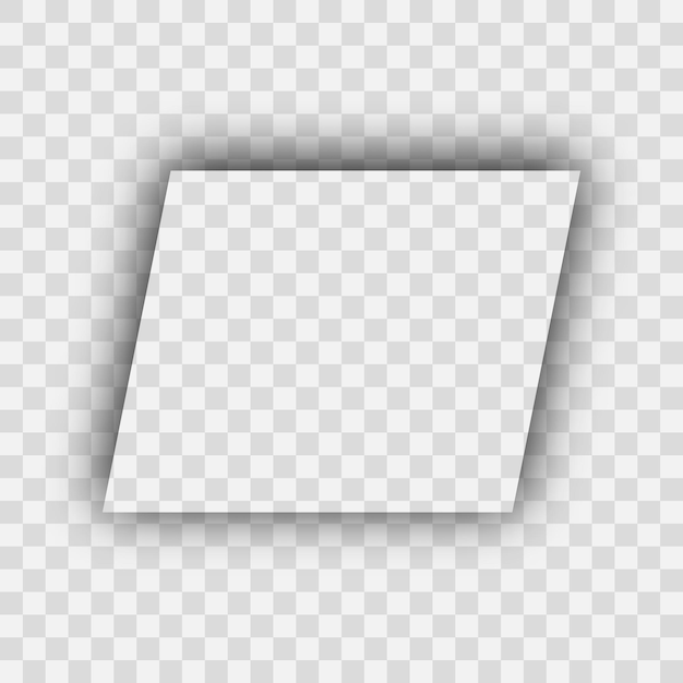 Dark transparent realistic shadow parallelogram shadow isolated on transparent background vector illustration