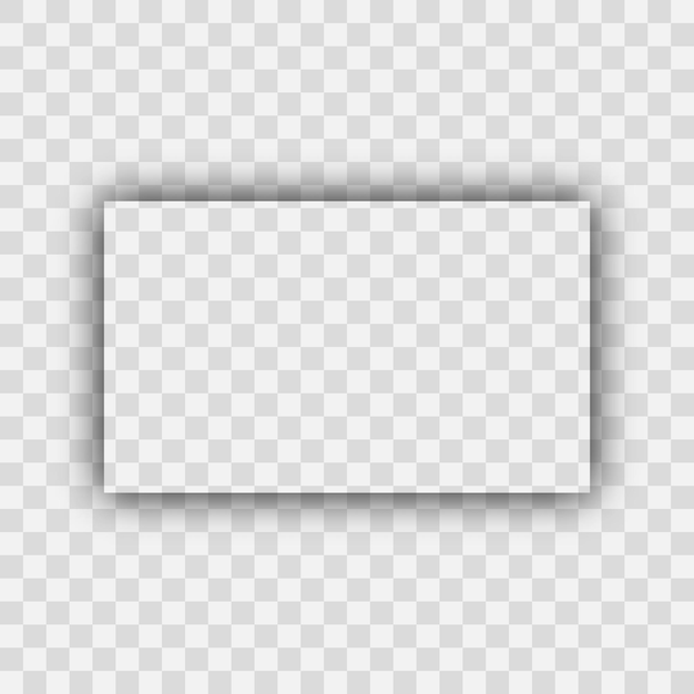 Темная прозрачная реалистичная тень. Тень прямоугольника, изолированные на прозрачном фоне. Векторная иллюстрация.