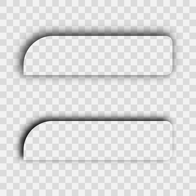 dark transparent realistic shadow. set of two rectangles shadows  isolated on transparent background. vector illustration.