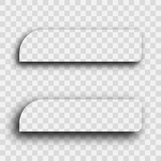 dark transparent realistic shadow. set of two rectangles shadows  isolated on transparent background. vector illustration.