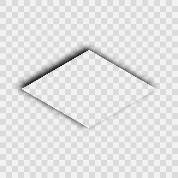 Dark transparent realistic shadow. Shadow from a rhombus isolated on transparent background. Vector illustration.