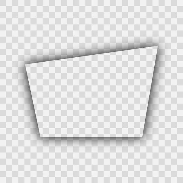 Dark transparent realistic shadow. Trapezoid shadow isolated on transparent background. Vector illustration.