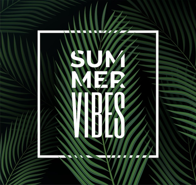 Premium Vector | Dark tropical leaves background with summer vibes ...