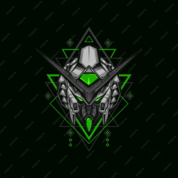 Premium Vector | Dark warrior robot illustration