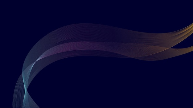 Dark wavy lines gradient blend abstract background with wave line effect