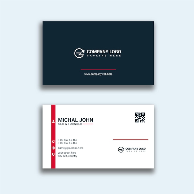 Vector dark and white business card design template