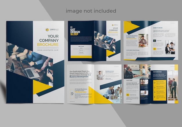 Vector dark and yellow creative brochure for your company premium vector