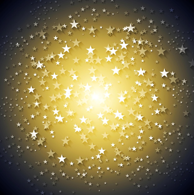 濃い黄色の星の抽象的なベクトルの背景