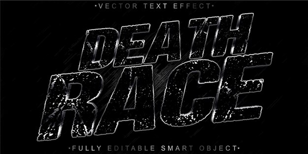 Vector darken death race vector fully editable smart object text effect