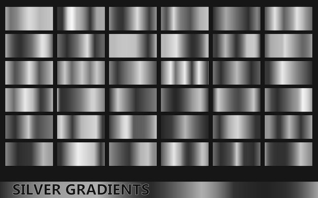 Darker silver gradients collection, with several different kinds of golden colors