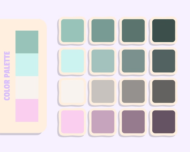 ダークグレイ ライトシアン シーシェル ミストローズ カラー テオリー RGB カラー パレット カラー マッチング ハーモニー