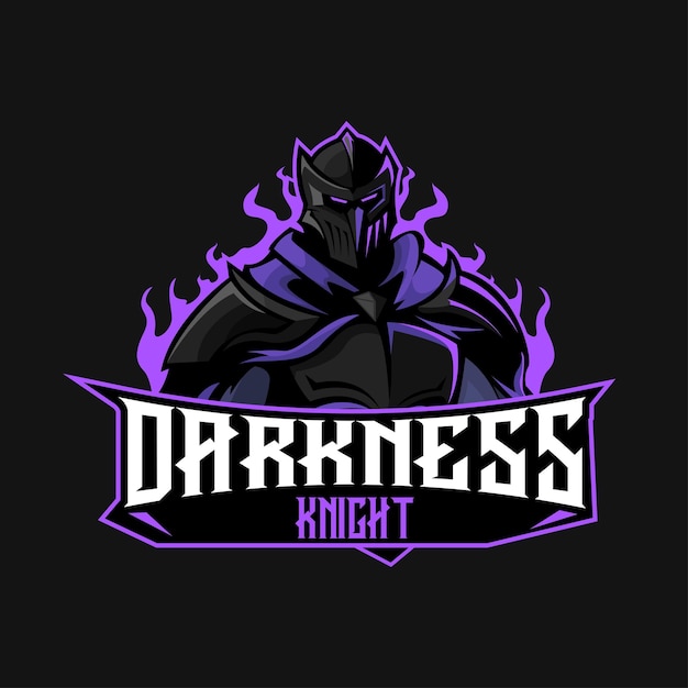 Darkness Knight 마스코트 로고 벡터 일러스트레이션