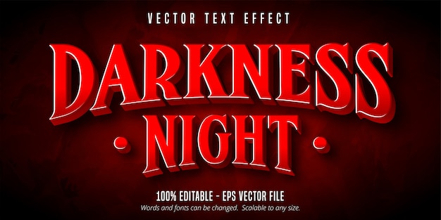 Darkness night text, game style editable text effect