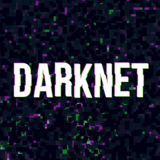 Vector darknet at glitched background.