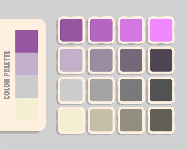 Vector darkorchid silver lightgray antiquewhite color palette rgb colors matching harmonious colours