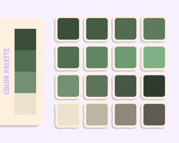 Vector darkslategray dimgray gray antiquewhite color theory harmonious colours catalog sample rgb color