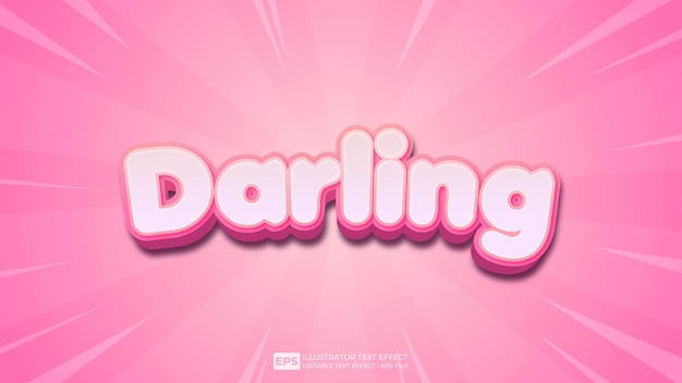 Darling editable 3D text effect font