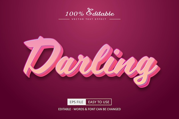 Darling text editable sweet and romantic style