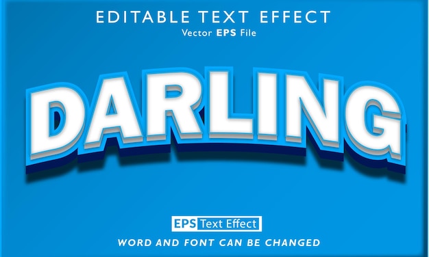 Vector darling text effect