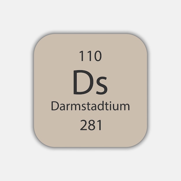 Vector darmstadtium-symbool scheikundig element van het periodiek systeem vectorillustratie