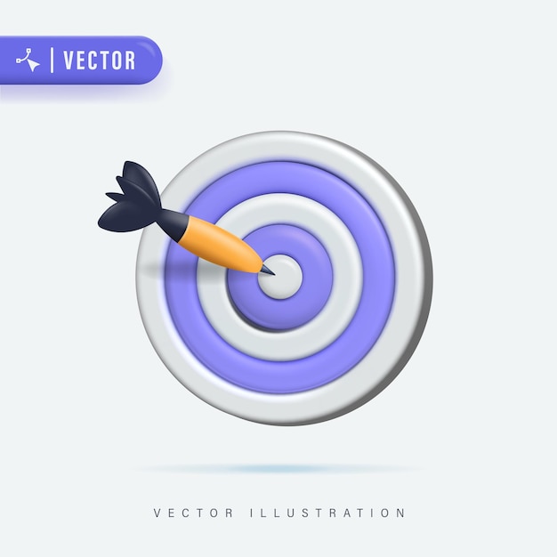 Vector dart arrow hit the center of target business finance target goal of success target achievement co