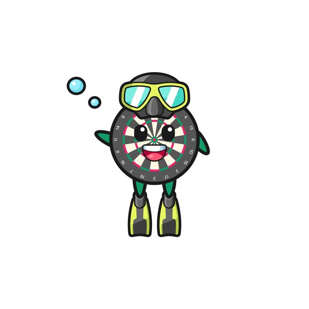 Vector the dart board diver cartoon character